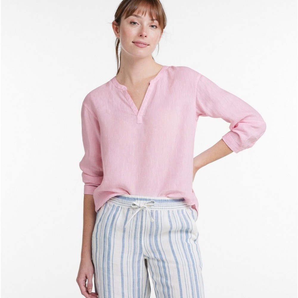 L.L. Bean Light Pink Women's Linen top